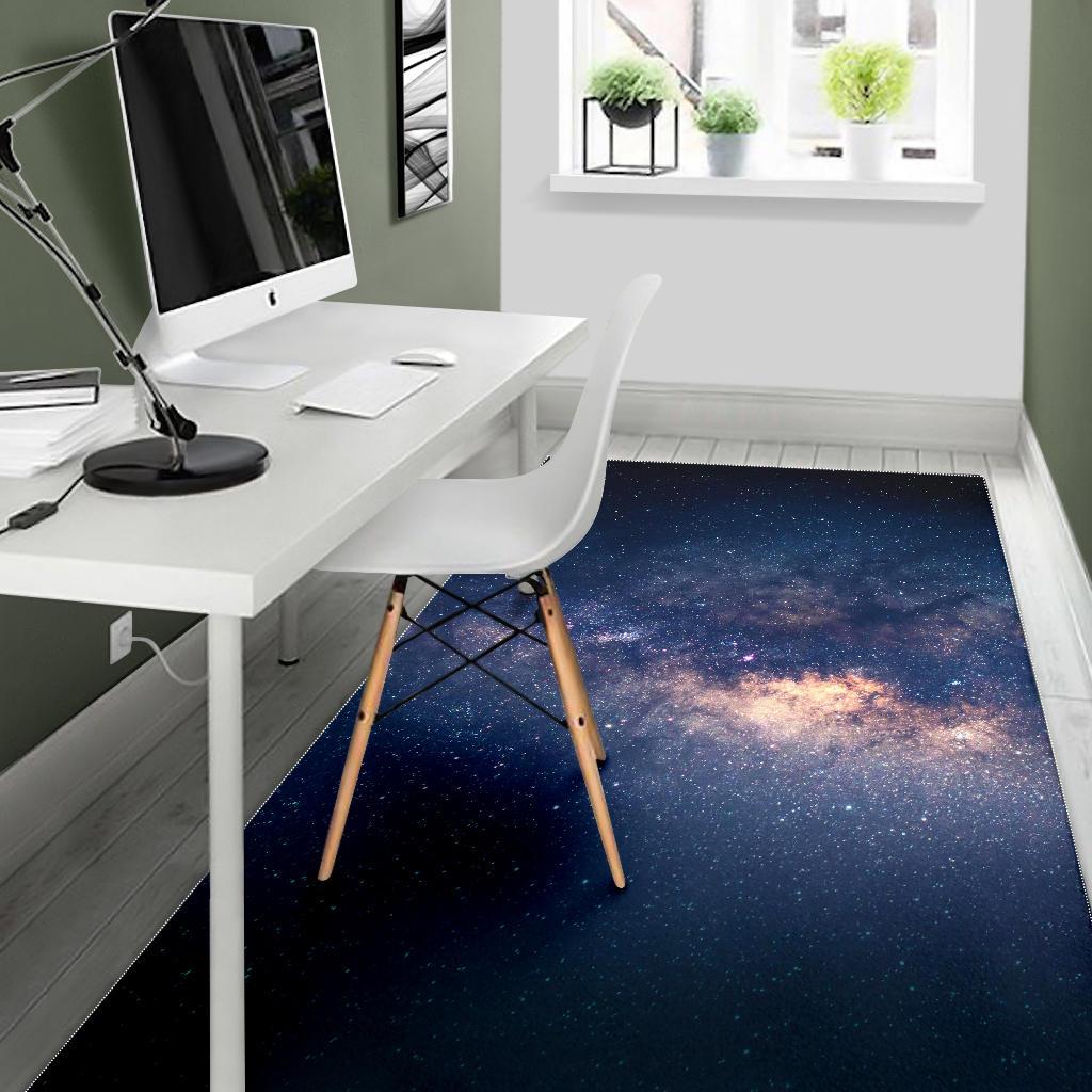 Dark Milky Way Galaxy Space Print Area Rug