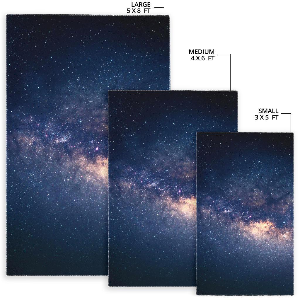 Dark Milky Way Galaxy Space Print Area Rug