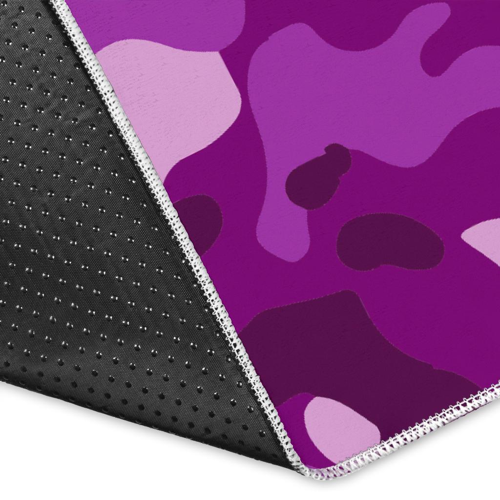 Dark Purple Camouflage Print Area Rug