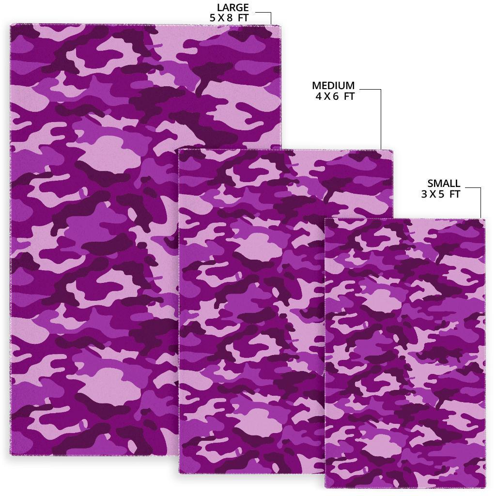 Dark Purple Camouflage Print Area Rug