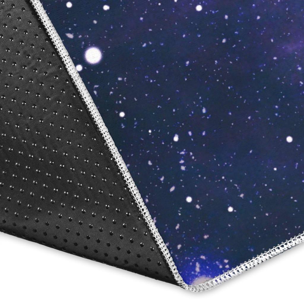 Dark Purple Galaxy Outer Space Print Area Rug