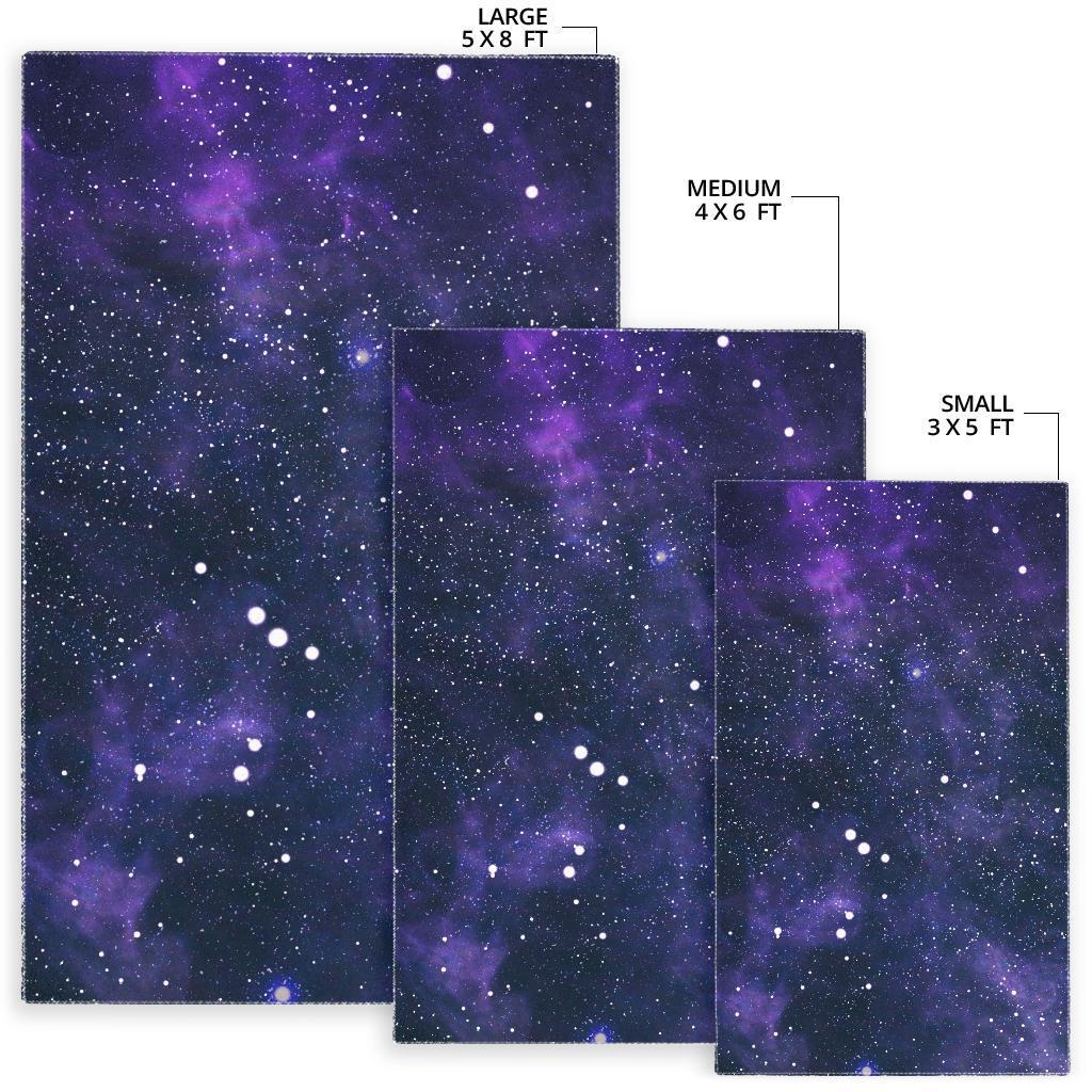 Dark Purple Galaxy Outer Space Print Area Rug