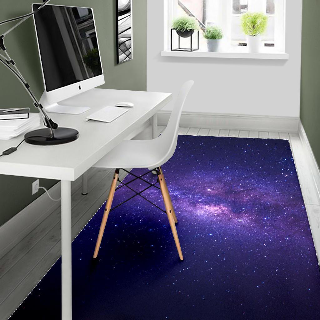 Dark Purple Milky Way Galaxy Space Print Area Rug