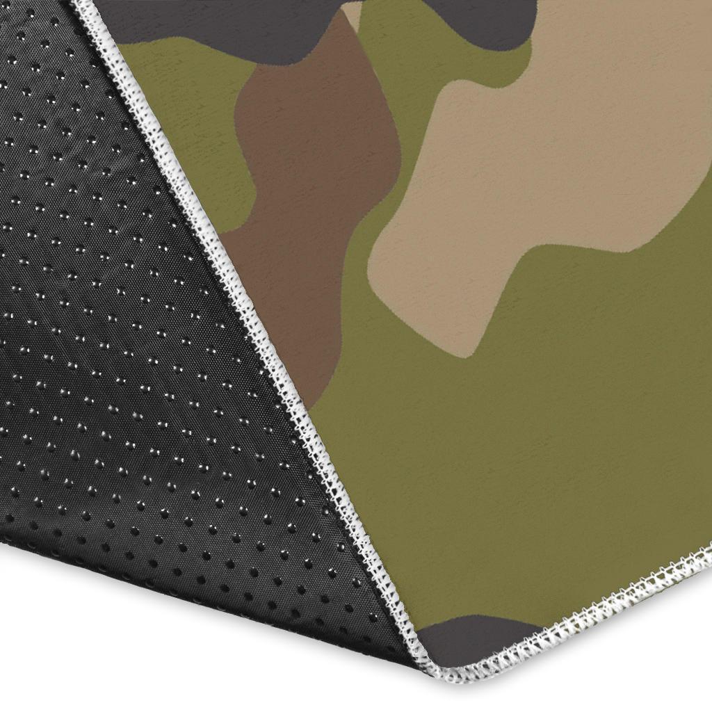 Desert Green Camouflage Print Area Rug