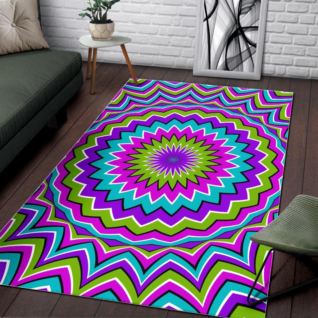 Dizzy Circle Moving Optical Illusion Area Rug