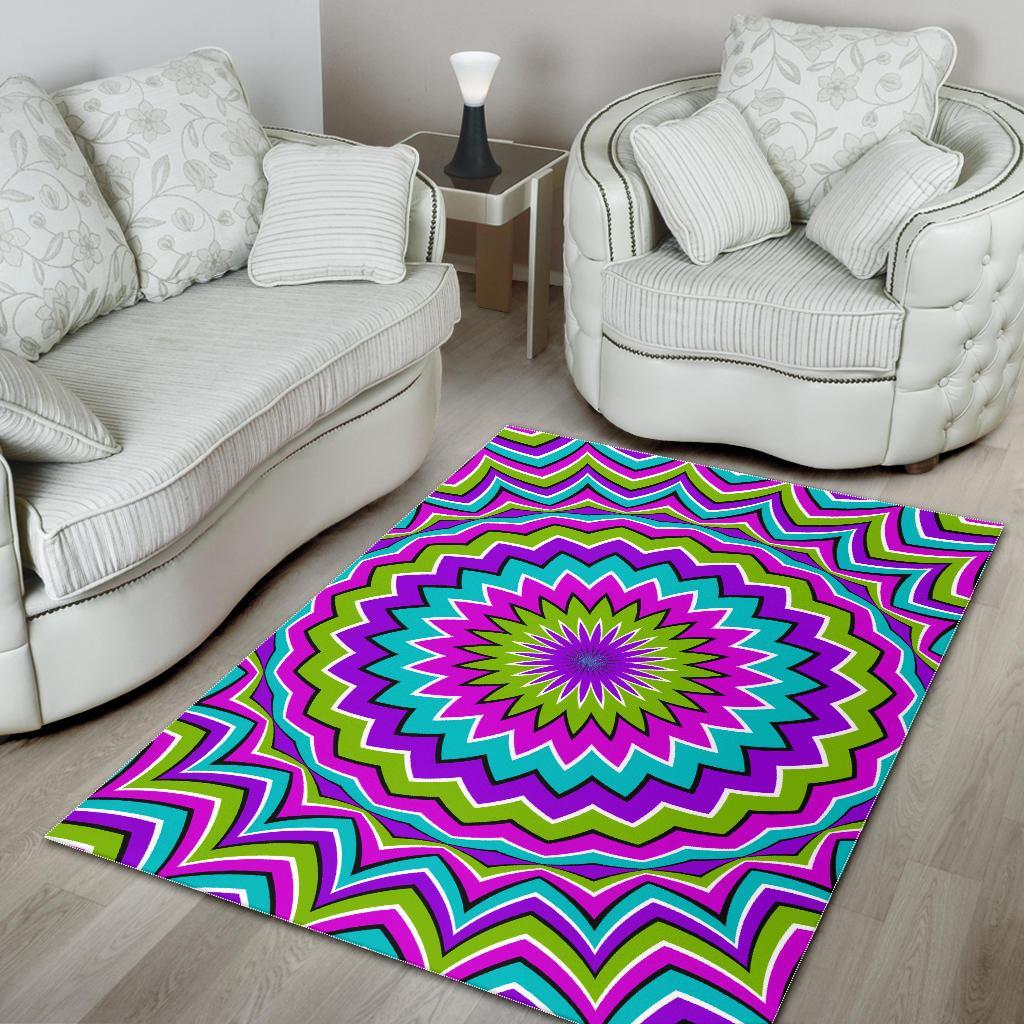 Dizzy Circle Moving Optical Illusion Area Rug