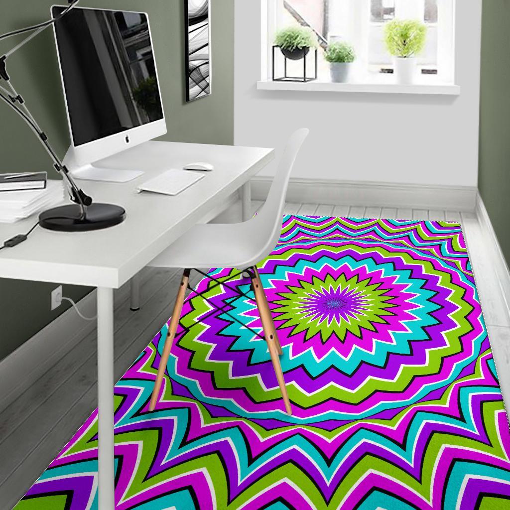 Dizzy Circle Moving Optical Illusion Area Rug