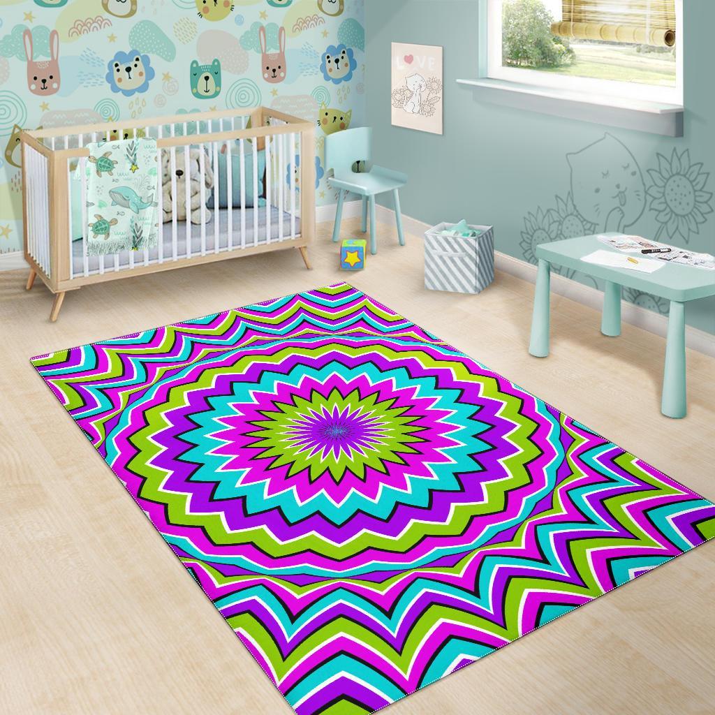 Dizzy Circle Moving Optical Illusion Area Rug