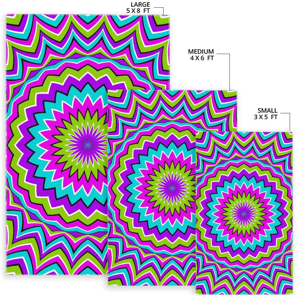 Dizzy Circle Moving Optical Illusion Area Rug