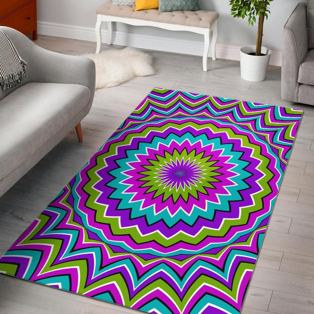 Dizzy Circle Moving Optical Illusion Area Rug