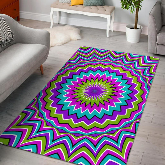 Dizzy Circle Moving Optical Illusion Area Rug