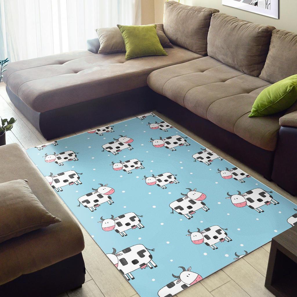 Doodle Cow Pattern Print Area Rug