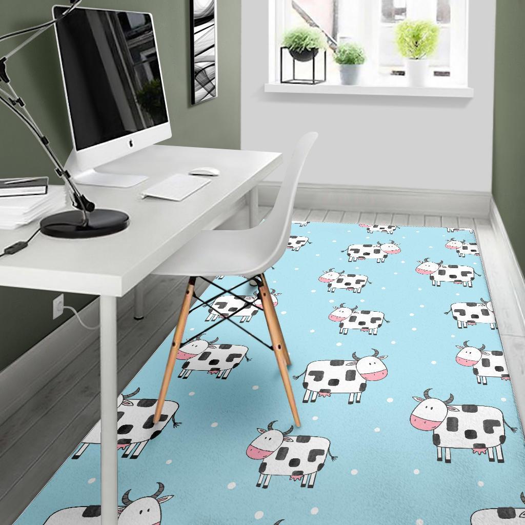 Doodle Cow Pattern Print Area Rug
