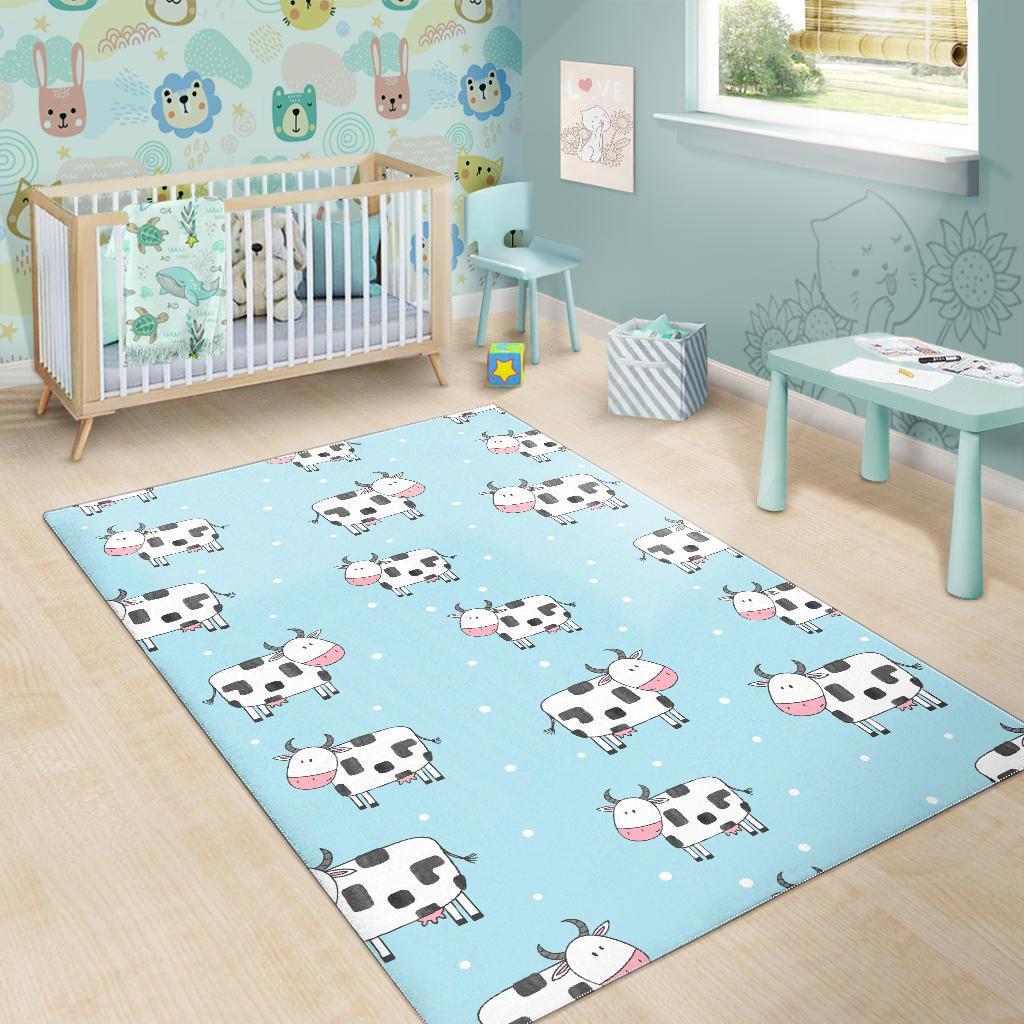 Doodle Cow Pattern Print Area Rug