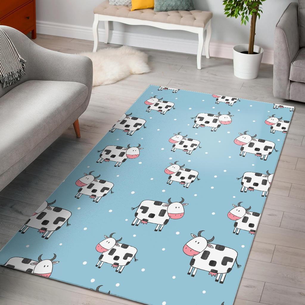 Doodle Cow Pattern Print Area Rug