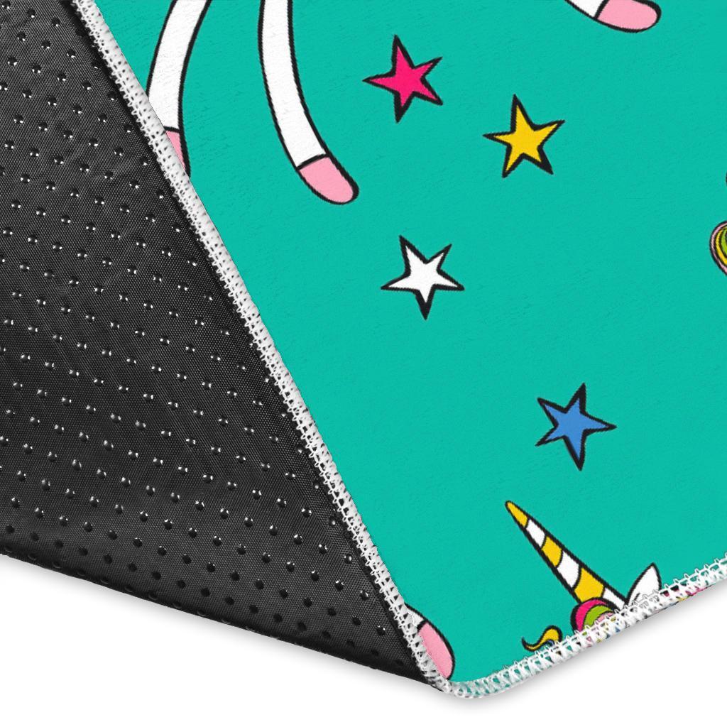 Doodle Unicorn Pattern Print Area Rug