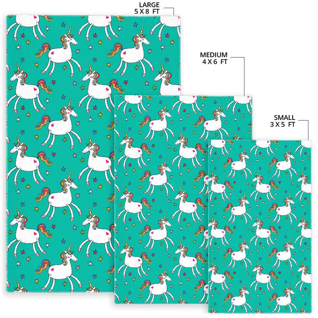 Doodle Unicorn Pattern Print Area Rug