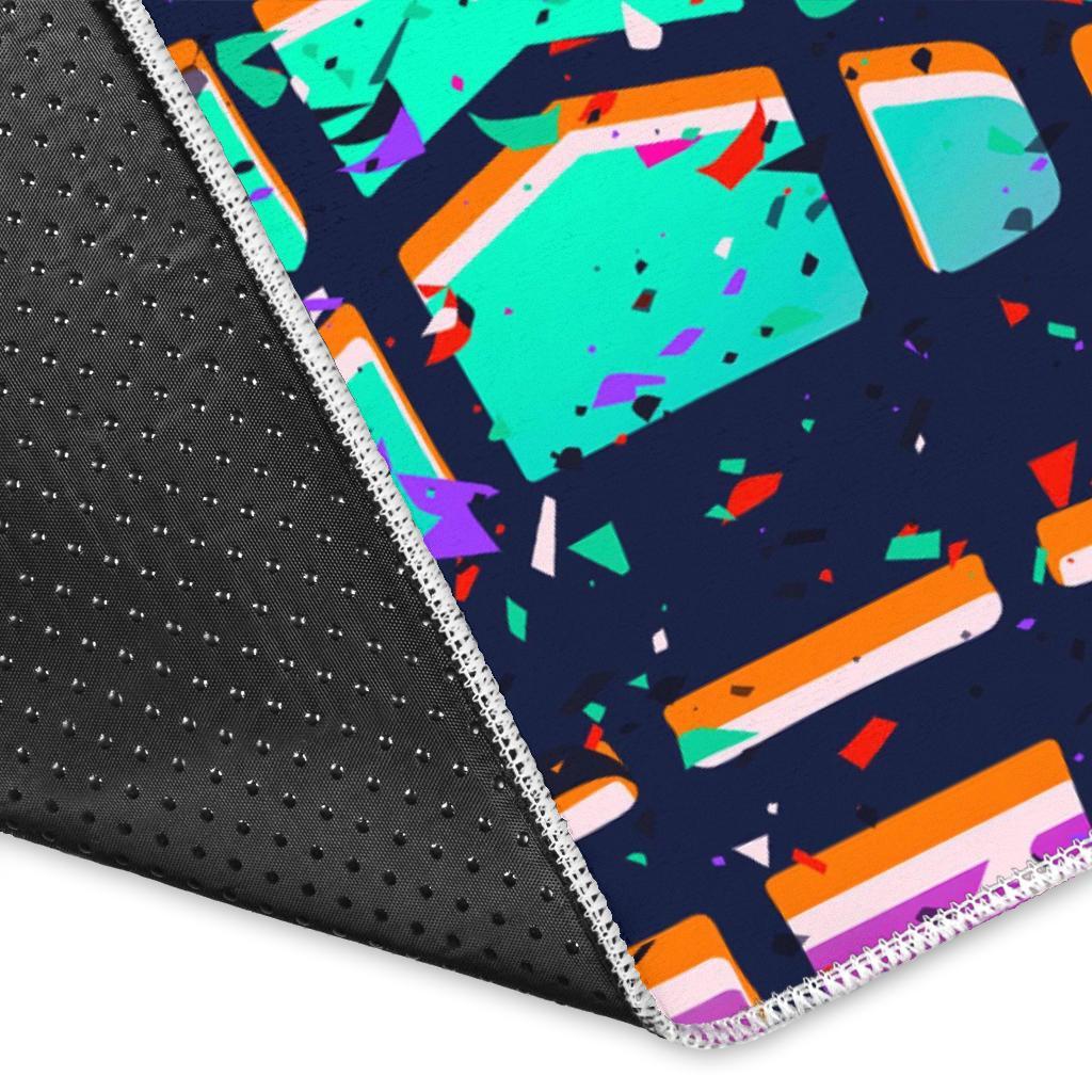 Ethnic Aztec Grunge Trippy Print Area Rug