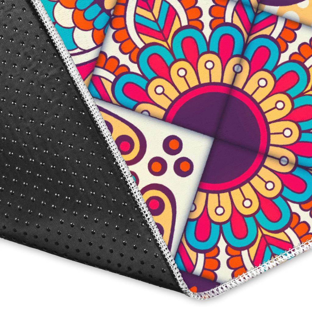 Ethnic Bohemian Mandala Pattern Print Area Rug