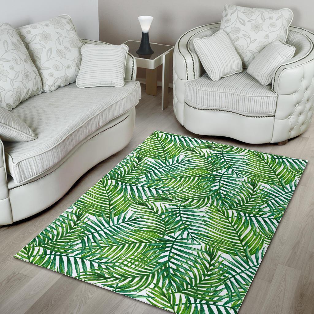 Exotic Tropical Leaf Pattern Print Area Rug
