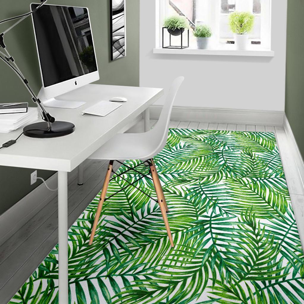 Exotic Tropical Leaf Pattern Print Area Rug