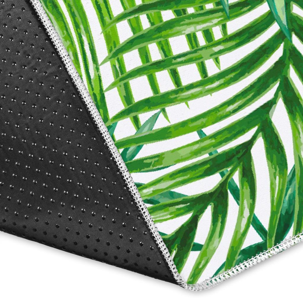 Exotic Tropical Leaf Pattern Print Area Rug