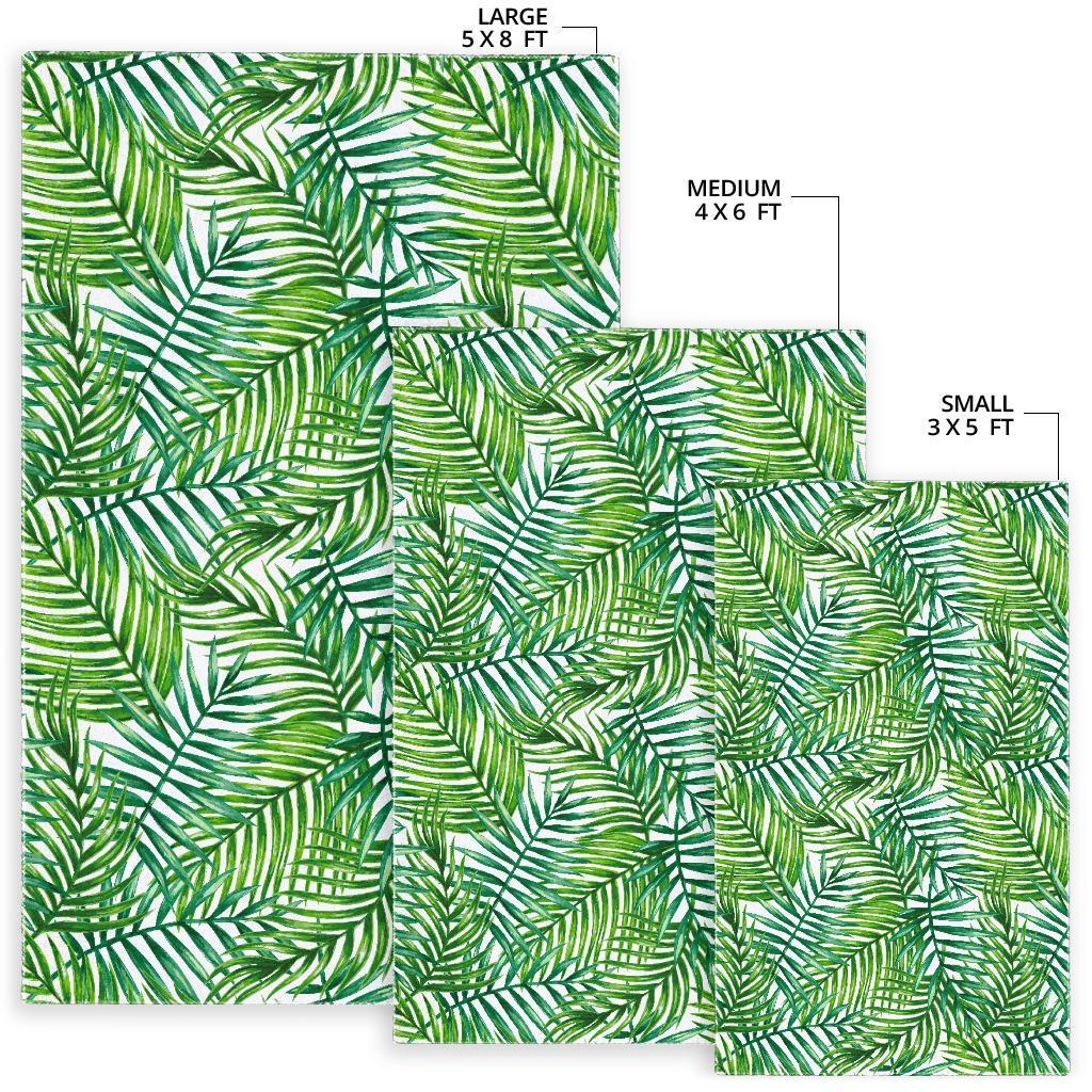 Exotic Tropical Leaf Pattern Print Area Rug