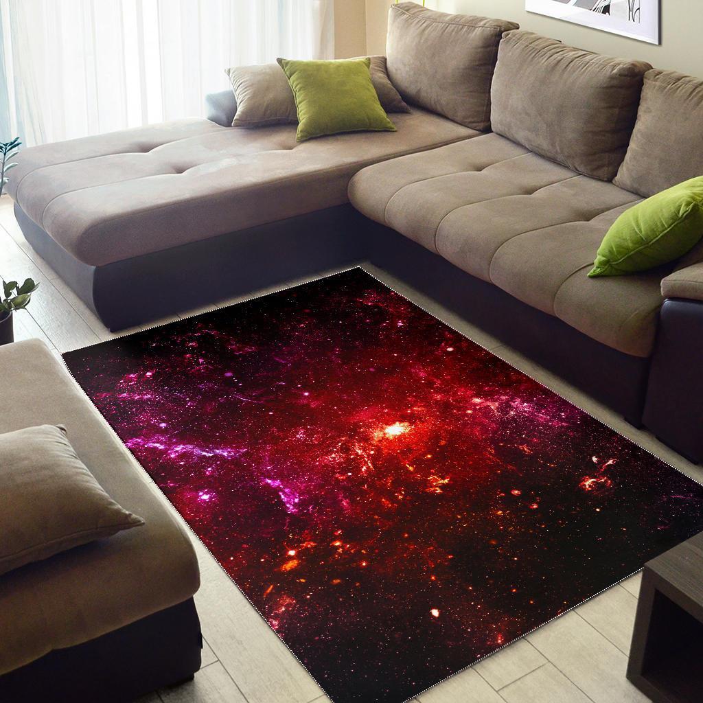 Fiery Nebula Universe Galaxy Space Print Area Rug
