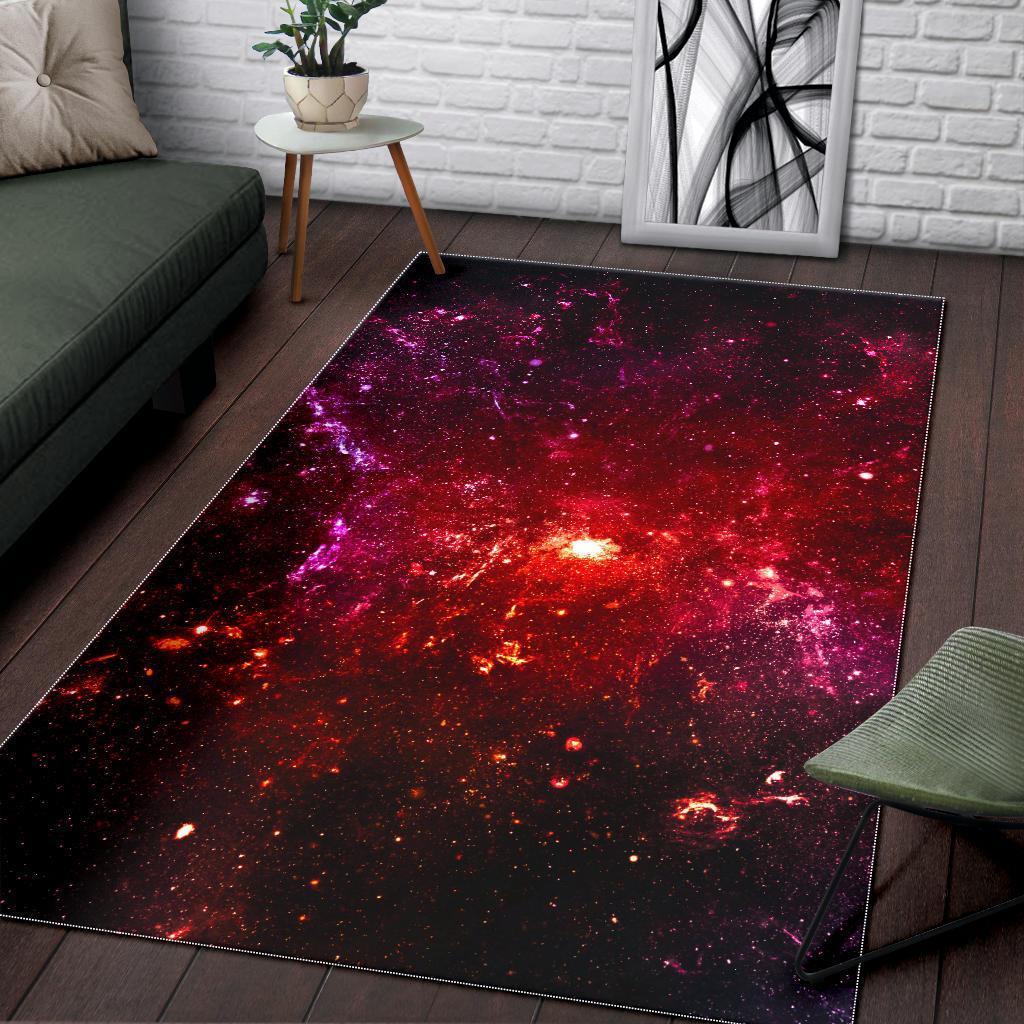 Fiery Nebula Universe Galaxy Space Print Area Rug
