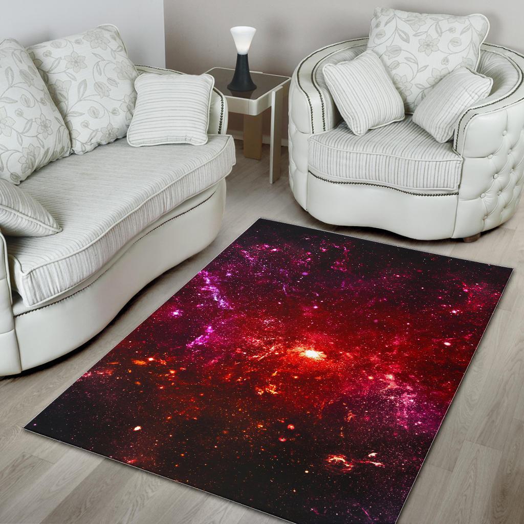 Fiery Nebula Universe Galaxy Space Print Area Rug