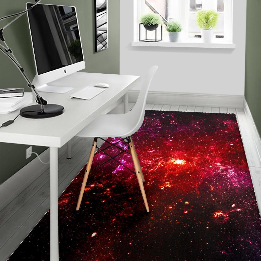 Fiery Nebula Universe Galaxy Space Print Area Rug