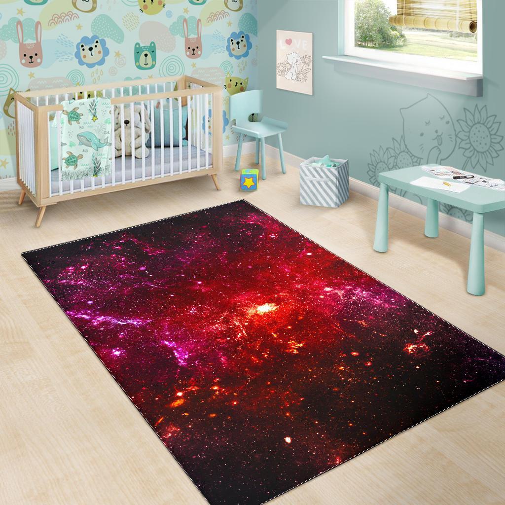 Fiery Nebula Universe Galaxy Space Print Area Rug