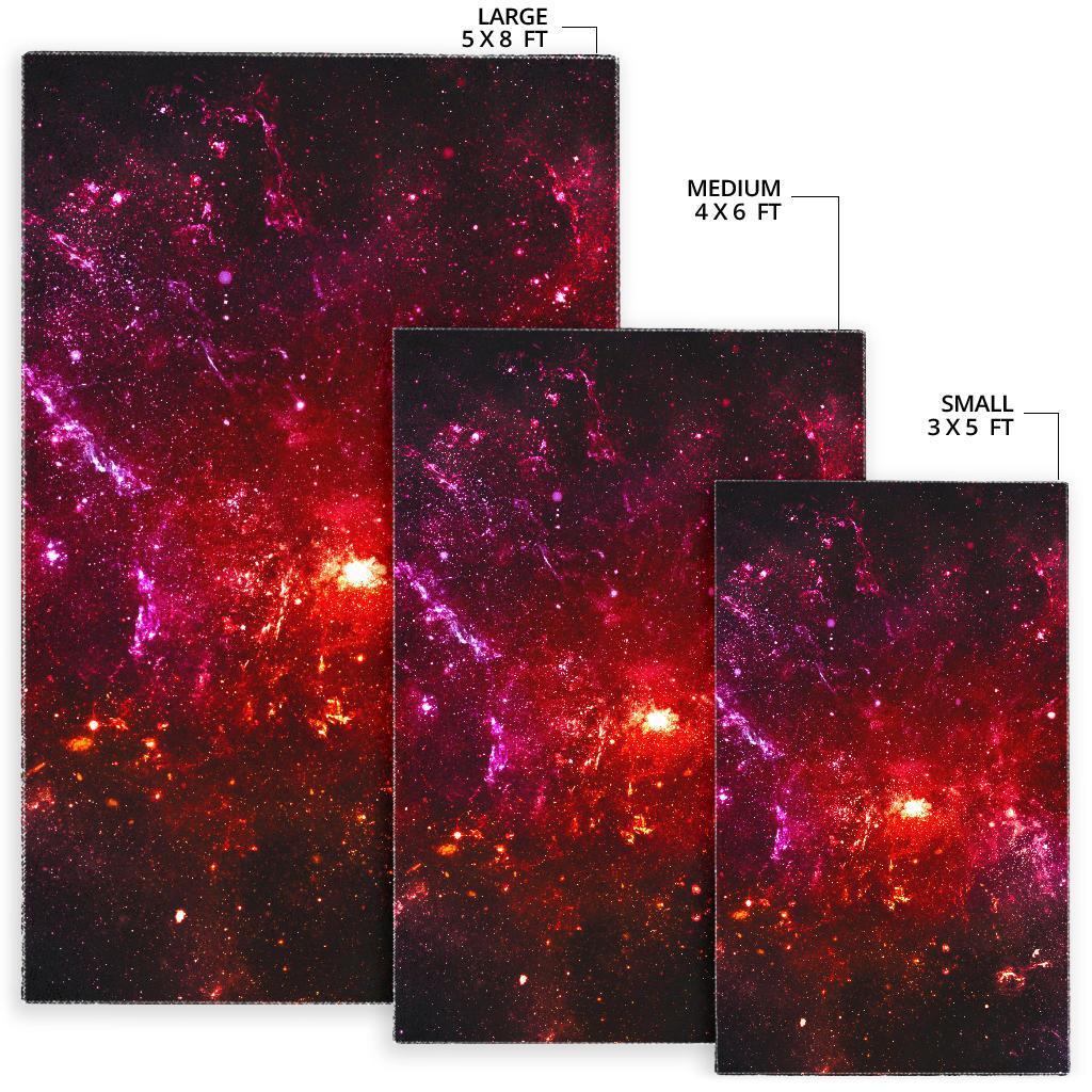 Fiery Nebula Universe Galaxy Space Print Area Rug