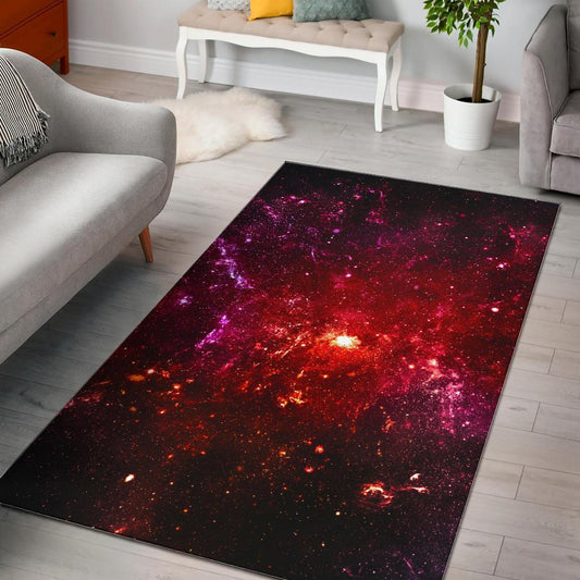 Fiery Nebula Universe Galaxy Space Print Area Rug
