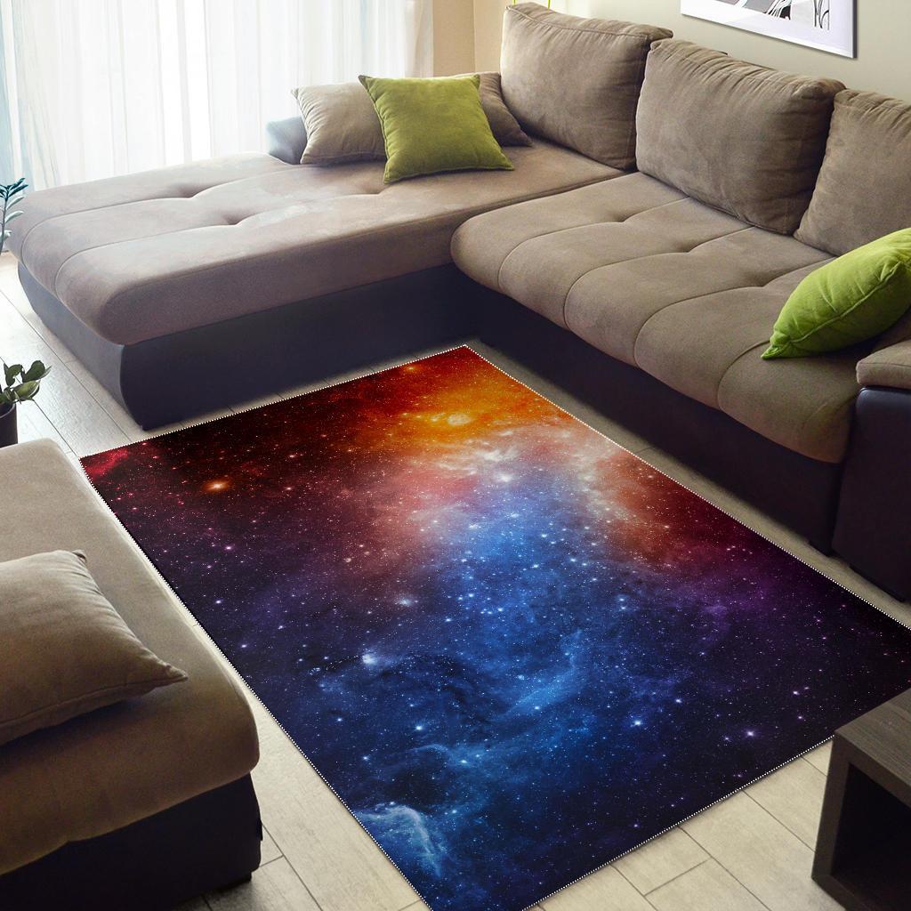 Fiery Universe Nebula Galaxy Space Print Area Rug