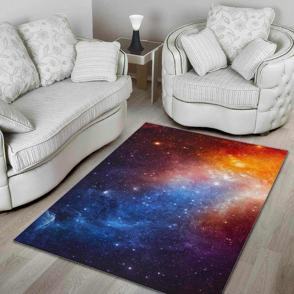 Fiery Universe Nebula Galaxy Space Print Area Rug