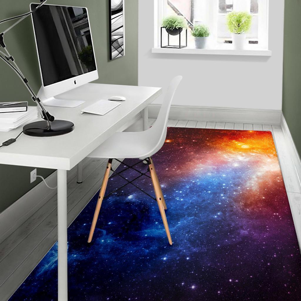Fiery Universe Nebula Galaxy Space Print Area Rug