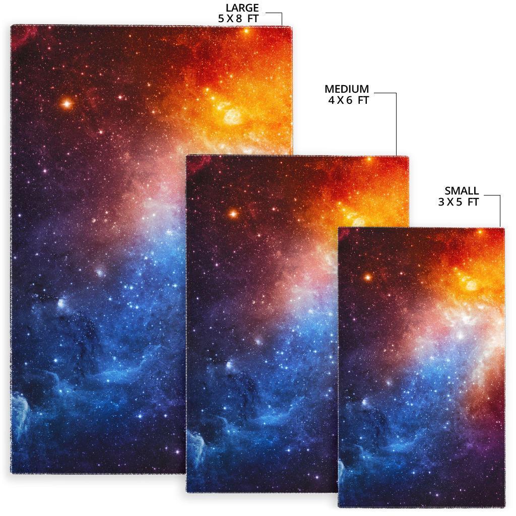 Fiery Universe Nebula Galaxy Space Print Area Rug