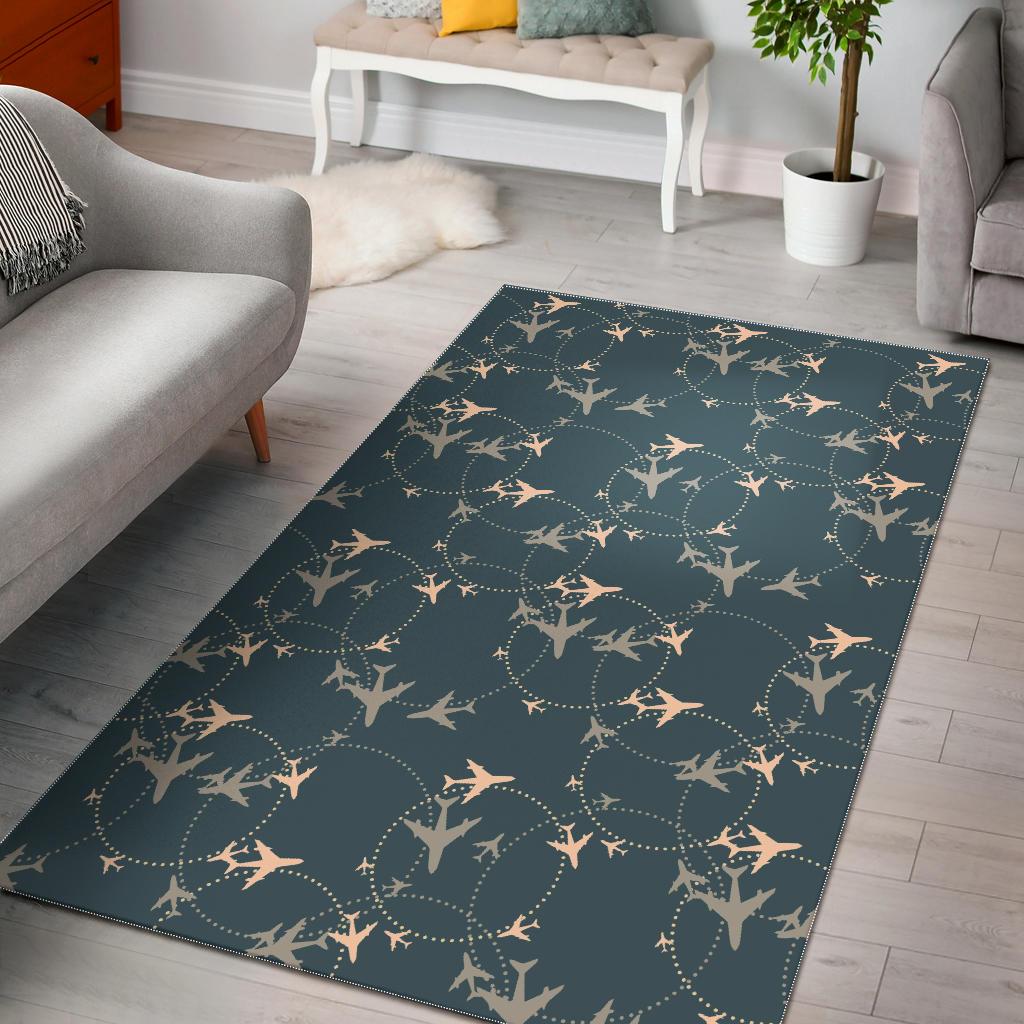 Airplane Circle Pattern Area Rug