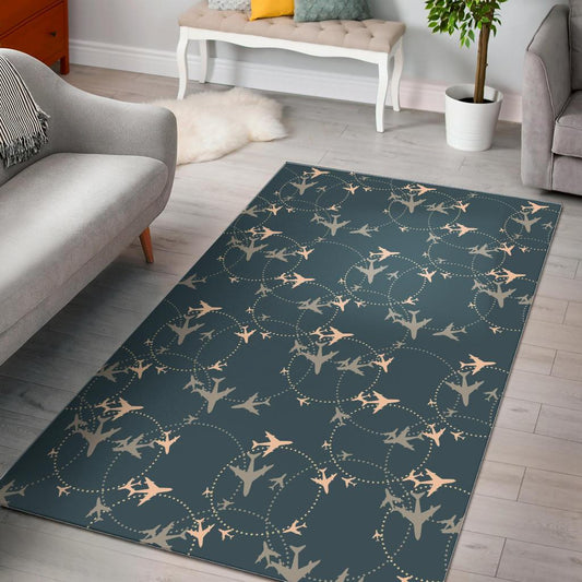 Airplane Circle Pattern Area Rug