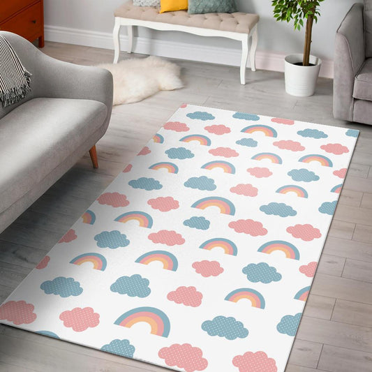 Cute rainbow clound pattern Area Rug
