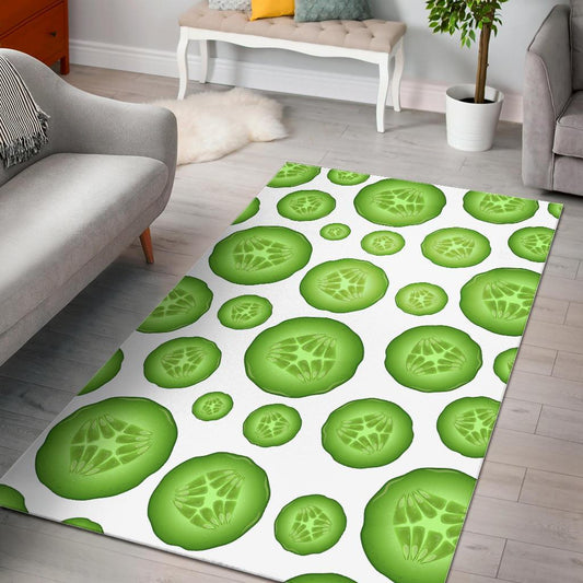 Sliced Cucumber Pattern Area Rug