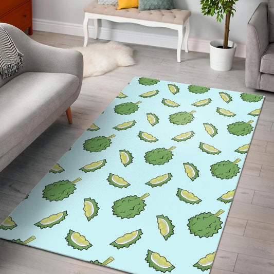 Durian pattern blue background Area Rug