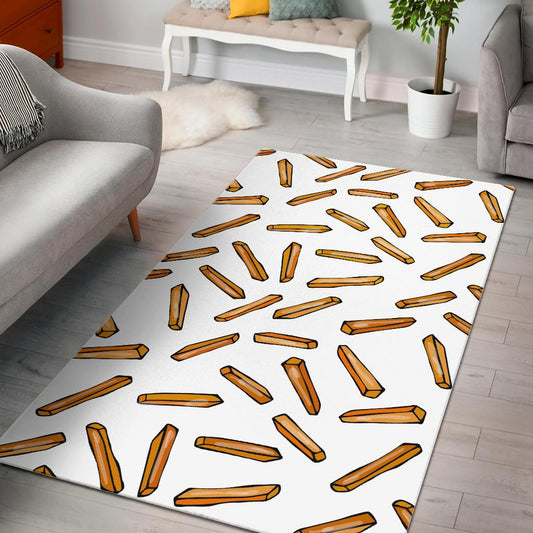 French fries potato pattern Area Rug