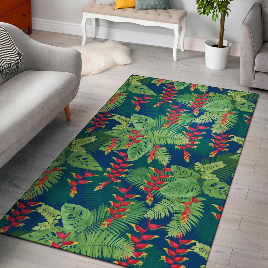 Heliconia Pattern Print Design HL08 Area Rugs