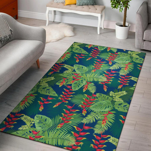 Heliconia Pattern Print Design HL08 Area Rugs