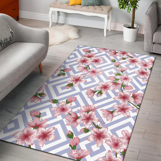 Cherry Blossom Pattern Print Design CB07 Area Rugs