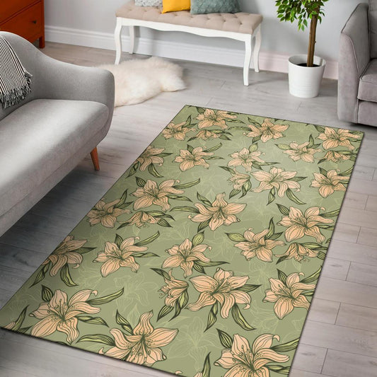 Lily Pattern Print Design LY06 Area Rugs