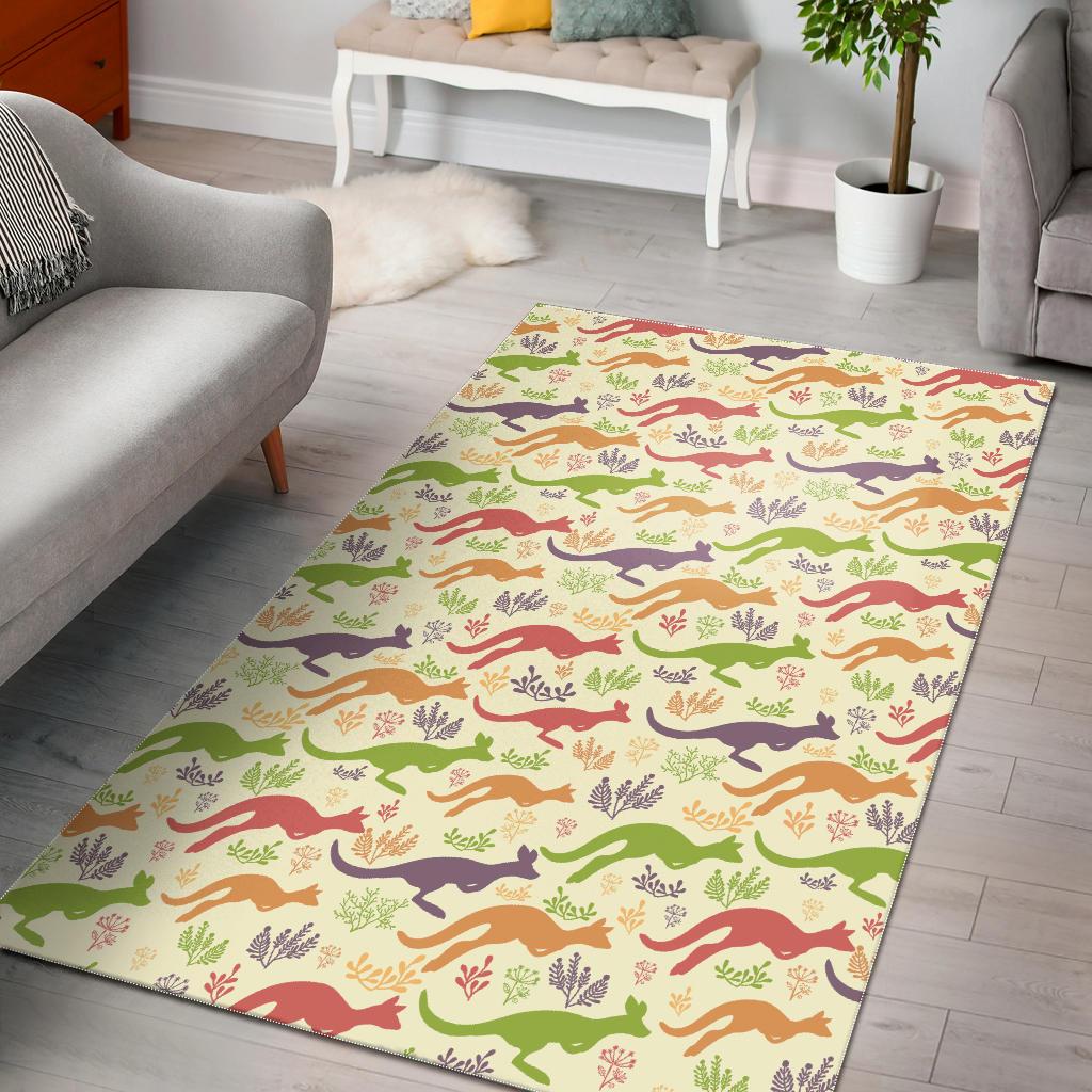 Colorful Kangaroo Pattern Area Rug