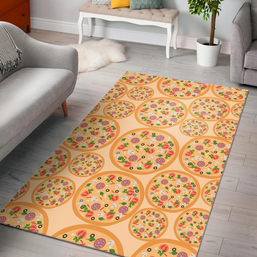 Pizza Theme Pattern Area Rug